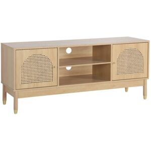 SWEEEK TV stand wood and cane decor 2 doors 140cm, Natural, 140x40x60 cm - Judith SWEEEK TV stand wood and cane decor 2 doors 140cm, Natural, 140x40x60 cm - Judith