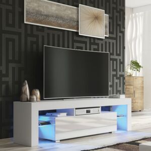 Olivia Furniture - Aria tv Unit 160cm - White with Gloss Doors & led Olivia Furniture - Aria tv Unit 160cm - White with Gloss Doors & led