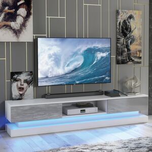 Creative Furniture 180cm Grey & White TV Unit - High Gloss & LED Creative Furniture 180cm Grey & White TV Unit - High Gloss & LED