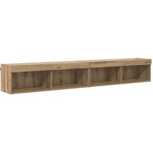 TV Wall Cabinets Panama 2 pcs Artisan Oak 100 x 30 x 30 cm vidaXL TV Wall Cabinets Panama 2 pcs Artisan Oak 100 x 30 x 30 cm vidaXL