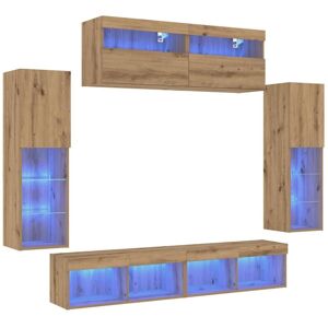 BONNEVIE TV Wall Cabinet Set 6 pcs,TV unit,TV stand Artisan oak 30.5 x 30 x 102 cm CFW335944 BONNEVIE TV Wall Cabinet Set 6 pcs,TV unit,TV stand Artisan oak 30.5 x 30 x 102 cm CFW335944