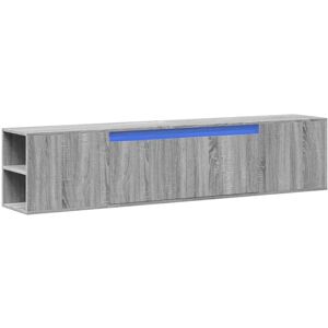 vidaXL 3307959 Grey Sonoma Wall-Mounted TV Cabinet with LED Lights - TV Cabinet vidaXL 3307959 Grey Sonoma Wall-Mounted TV Cabinet with LED Lights - TV Cabinet