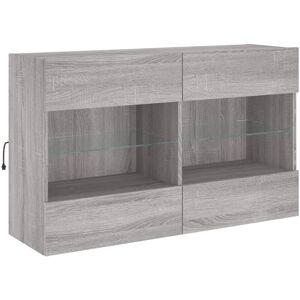 vidaXL Wall Mounted TV Cabinet - Grey Sonoma with RGB LED Lights vidaXL Wall Mounted TV Cabinet - Grey Sonoma with RGB LED Lights