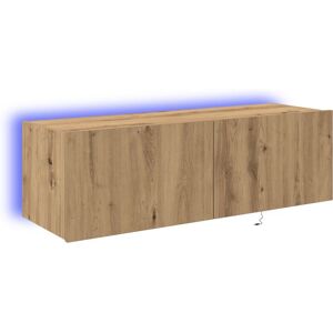 Vidaxl - tv Wall Cabinet with led Lights Artisan Oak 100x35x31 cm Vidaxl - tv Wall Cabinet with led Lights Artisan Oak 100x35x31 cm