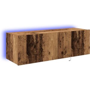 Vidaxl - tv Wall Cabinet with led Lights Old Wood 100x35x31 cm Vidaxl - tv Wall Cabinet with led Lights Old Wood 100x35x31 cm