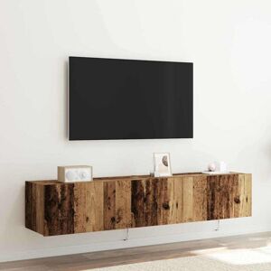 Vidaxl - tv Wall Cabinets with led Lights 2 pcs Old Wood 80x35x31 cm Vidaxl - tv Wall Cabinets with led Lights 2 pcs Old Wood 80x35x31 cm