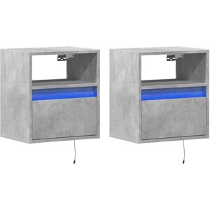 vidaXL TV Wall Cabinets with LED Lights 2 pcs Concrete Grey 41x31x45 cm vidaXL TV Wall Cabinets with LED Lights 2 pcs Concrete Grey 41x31x45 cm