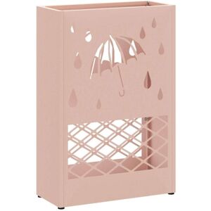 Umbrella Stand with Storage Pink 28 x 12 x 41 cm Steel Vidaxl Umbrella Stand with Storage Pink 28 x 12 x 41 cm Steel Vidaxl