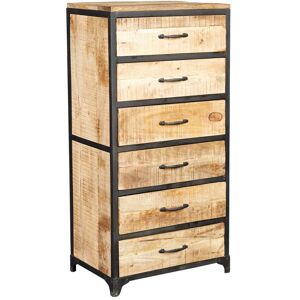 Verty Furniture - Upcycled Industrial Vintage Mintis Tall Chest of Drawers - Light Wood Verty Furniture - Upcycled Industrial Vintage Mintis Tall Chest of Drawers - Light Wood