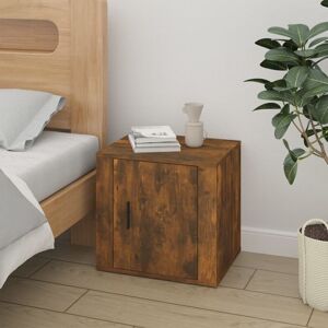 vidaXL Smoked Oak Bedside Cabinet - Bedside Table with Storage vidaXL Smoked Oak Bedside Cabinet - Bedside Table with Storage