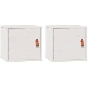 Wall Cabinets 2 pcs White 31.5x30x30 cm Solid Wood Pine vidaXL Wall Cabinets 2 pcs White 31.5x30x30 cm Solid Wood Pine vidaXL