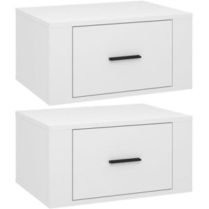 Vidaxl - Wall-mounted Bedside Cabinets 2 pcs High Gloss White 50x36x25cm Vidaxl - Wall-mounted Bedside Cabinets 2 pcs High Gloss White 50x36x25cm