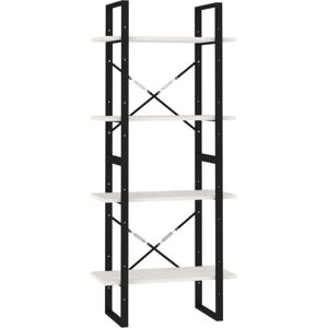 4-Tier Book Cabinet White 60x30x140 cm Solid Pine Wood Vidaxl 4-Tier Book Cabinet White 60x30x140 cm Solid Pine Wood Vidaxl
