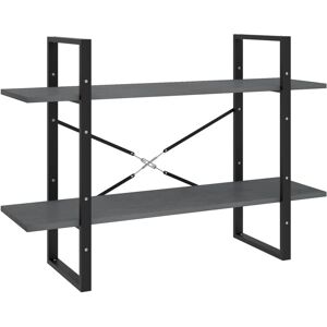 2-Tier Book Cabinet Grey 100x30x70 cm Solid Pine Wood Vidaxl 2-Tier Book Cabinet Grey 100x30x70 cm Solid Pine Wood Vidaxl