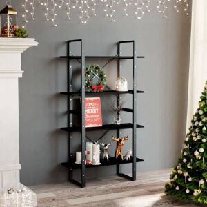 4-Tier Book Cabinet Black 80x30x140 cm Solid Pine Wood Vidaxl 4-Tier Book Cabinet Black 80x30x140 cm Solid Pine Wood Vidaxl
