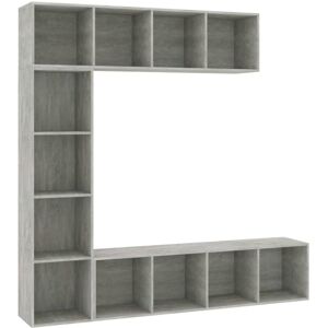 3 Piece Book/TV Cabinet Set Concrete Grey 180x30x180 cm Vidaxl 3 Piece Book/TV Cabinet Set Concrete Grey 180x30x180 cm Vidaxl