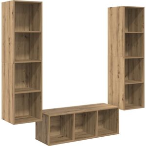 Vidaxl - tv Cabinet Set with Shelf 3 pcs Artisan oak 37 x 37 x 142.5 cm Vidaxl - tv Cabinet Set with Shelf 3 pcs Artisan oak 37 x 37 x 142.5 cm