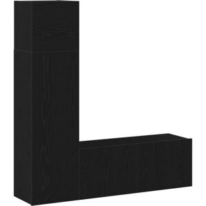 Vidaxl - 3 Piece tv Cabinet Set Black Oak Engineered Wood Vidaxl - 3 Piece tv Cabinet Set Black Oak Engineered Wood