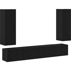 Vidaxl - 5 Piece tv Cabinet Set Wall-mounted Black Oak Engineered Wood Vidaxl - 5 Piece tv Cabinet Set Wall-mounted Black Oak Engineered Wood
