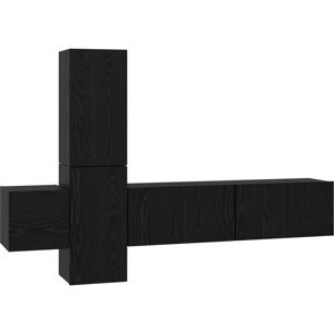 Vidaxl - tv Cabinet with Shelf Wall-mounted with Storage with Door 5 pcs Black oak Engineered wood Vidaxl - tv Cabinet with Shelf Wall-mounted with Storage with Door 5 pcs Black oak Engineered wood