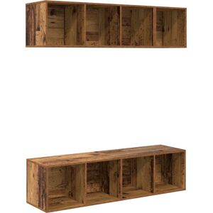 Vidaxl - tv Cabinet Set with Shelf with Storage 3 pcs Old wood Engineered wood Vidaxl - tv Cabinet Set with Shelf with Storage 3 pcs Old wood Engineered wood