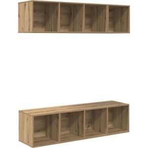TV Cabinet Set with Shelf with Storage 3 pcs Artisan oak Engineered wood vidaXL TV Cabinet Set with Shelf with Storage 3 pcs Artisan oak Engineered wood vidaXL