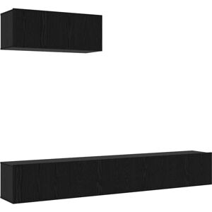 3 Piece tv Cabinet Set Wall-mounted Black Oak Engineered Wood Vidaxl 3 Piece tv Cabinet Set Wall-mounted Black Oak Engineered Wood Vidaxl
