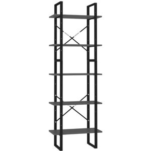 5-Tier Book Cabinet Grey 60x30x175 cm Engineered Wood Vidaxl 5-Tier Book Cabinet Grey 60x30x175 cm Engineered Wood Vidaxl
