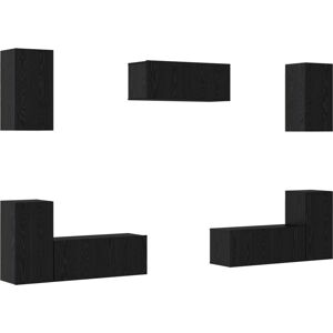 Vidaxl - tv Cabinet with Shelf Other with Storage with Door 7 pcs Black oak Engineered wood Vidaxl - tv Cabinet with Shelf Other with Storage with Door 7 pcs Black oak Engineered wood