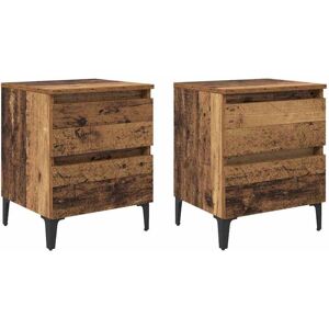 Vidaxl - Bedside Cabinet 2 pcs Old wood 40 x 35 x 50 cm Engineered wood Vidaxl - Bedside Cabinet 2 pcs Old wood 40 x 35 x 50 cm Engineered wood