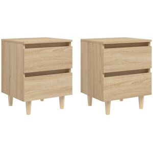 Vidaxl - Bed Cabinets & Solid Pinewood Legs 2 pcs Sonoma Oak 40x35x50 cm Vidaxl - Bed Cabinets & Solid Pinewood Legs 2 pcs Sonoma Oak 40x35x50 cm