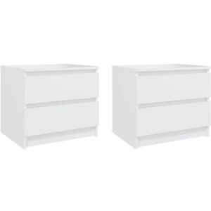 Bed Cabinets 2 pcs White 50x39x43.5 cm Engineered Wood Vidaxl Bed Cabinets 2 pcs White 50x39x43.5 cm Engineered Wood Vidaxl