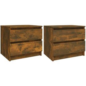 Vidaxl - Bed Cabinets 2 pcs Smoked Oak 50x39x43.5 cm Engineered Wood Vidaxl - Bed Cabinets 2 pcs Smoked Oak 50x39x43.5 cm Engineered Wood