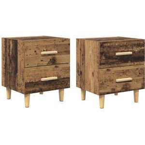 Vidaxl - Bed Cabinet 2 pcs Old wood 40 x 35 x 47.5 cm Engineered wood Vidaxl - Bed Cabinet 2 pcs Old wood 40 x 35 x 47.5 cm Engineered wood