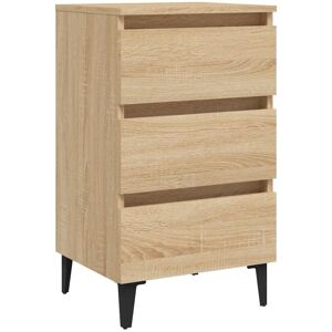 Bed Cabinet with Metal Legs Sonoma Oak 40x35x69 cm Vidaxl Bed Cabinet with Metal Legs Sonoma Oak 40x35x69 cm Vidaxl