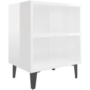 Bed Cabinet with Metal Legs High Gloss White 40x30x50 cm Vidaxl Bed Cabinet with Metal Legs High Gloss White 40x30x50 cm Vidaxl