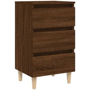 Bed Cabinet with Solid Wood Legs Brown Oak 40x35x69 cm Vidaxl Bed Cabinet with Solid Wood Legs Brown Oak 40x35x69 cm Vidaxl
