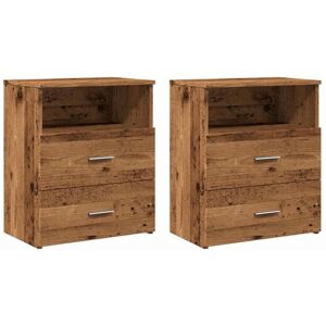 Vidaxl - Bedside Cabinets 2 pcs Old Wood 50x32x60cm Engineered Wood Vidaxl - Bedside Cabinets 2 pcs Old Wood 50x32x60cm Engineered Wood