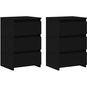 Bed Cabinets 2 pcs Black 40x35x62.5 cm Engineered Wood vidaXL Bed Cabinets 2 pcs Black 40x35x62.5 cm Engineered Wood vidaXL