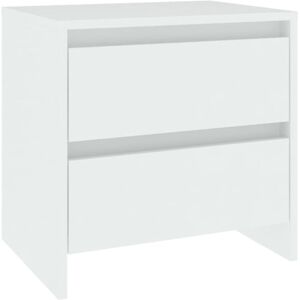 vidaXL Bedside Table White 2 Drawers Compact Storage - Bedside Table vidaXL Bedside Table White 2 Drawers Compact Storage - Bedside Table