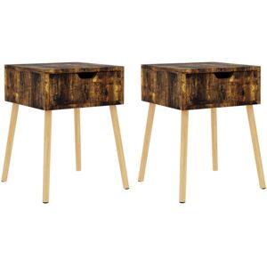 Vidaxl - Bedside Cabinets 2 pcs Smoked Oak 40x40x56 cm Engineered Wood Vidaxl - Bedside Cabinets 2 pcs Smoked Oak 40x40x56 cm Engineered Wood