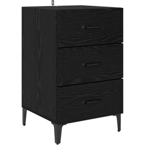 Bedside Cabinet Black oak 40 x 40 x 66 cm Engineered wood vidaXL Bedside Cabinet Black oak 40 x 40 x 66 cm Engineered wood vidaXL