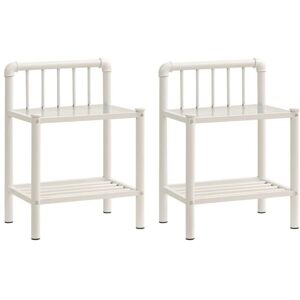 Vidaxl - Bedside Cabinets 2 pcs White and Transparent Metal and Glass Vidaxl - Bedside Cabinets 2 pcs White and Transparent Metal and Glass