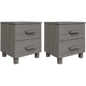 Vidaxl - Bedside Cabinets hamar 2 pcs Light Grey 40x35x44.5cm Solid Wood Vidaxl - Bedside Cabinets hamar 2 pcs Light Grey 40x35x44.5cm Solid Wood