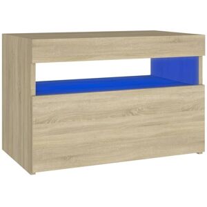 Bedside Cabinet & led Lights Sonoma Oak 60x35x40 cm Engineered Wood Vidaxl Bedside Cabinet & led Lights Sonoma Oak 60x35x40 cm Engineered Wood Vidaxl