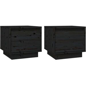Bedside Cabinets 2 pcs Black 35x34x32 cm Solid Wood Pine Vidaxl Bedside Cabinets 2 pcs Black 35x34x32 cm Solid Wood Pine Vidaxl