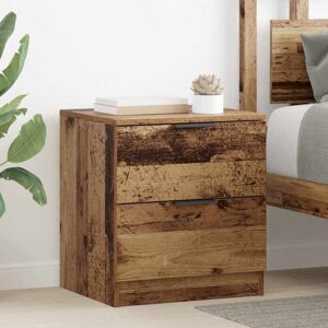 Bedside Cabinet 2 pcs Old wood 45 x 39 x 50 cm Engineered wood vidaXL Bedside Cabinet 2 pcs Old wood 45 x 39 x 50 cm Engineered wood vidaXL
