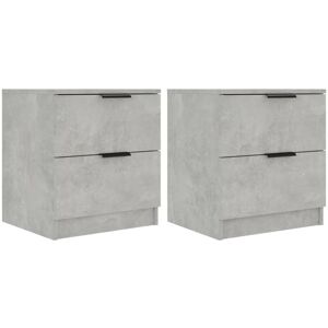 Bedside Cabinets 2 pcs Concrete Grey Engineered Wood Vidaxl Bedside Cabinets 2 pcs Concrete Grey Engineered Wood Vidaxl