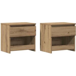 Bedside Cabinets 2 pcs Artisan Oak 40x30x39 cm Engineered Wood vidaXL Bedside Cabinets 2 pcs Artisan Oak 40x30x39 cm Engineered Wood vidaXL