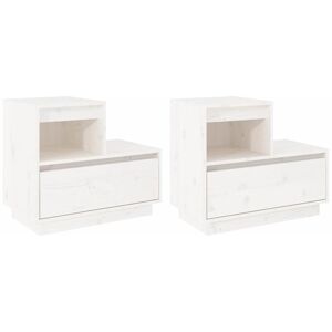 Vidaxl - Bedside Cabinets 2 pcs White 60x34x51 cm Solid Wood Pine Vidaxl - Bedside Cabinets 2 pcs White 60x34x51 cm Solid Wood Pine